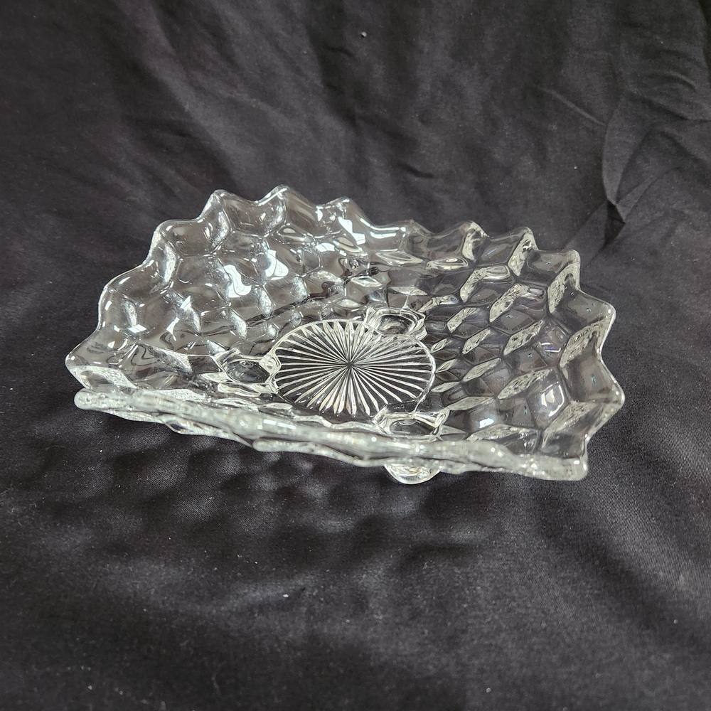 Fostoria American Cubist Glass Dish